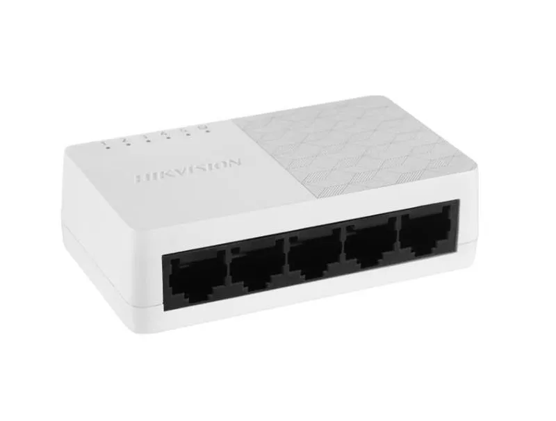 [DS-3E0105D-O] Switch compacto 5×10/100Mbps, sin gestión, con protección 2kV y eficiencia energética.