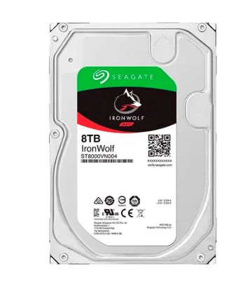 DISCO DURO SATA3 8TB SEAGATE 7200RPM 256MB IRONWOLF NAS ST8000VN004